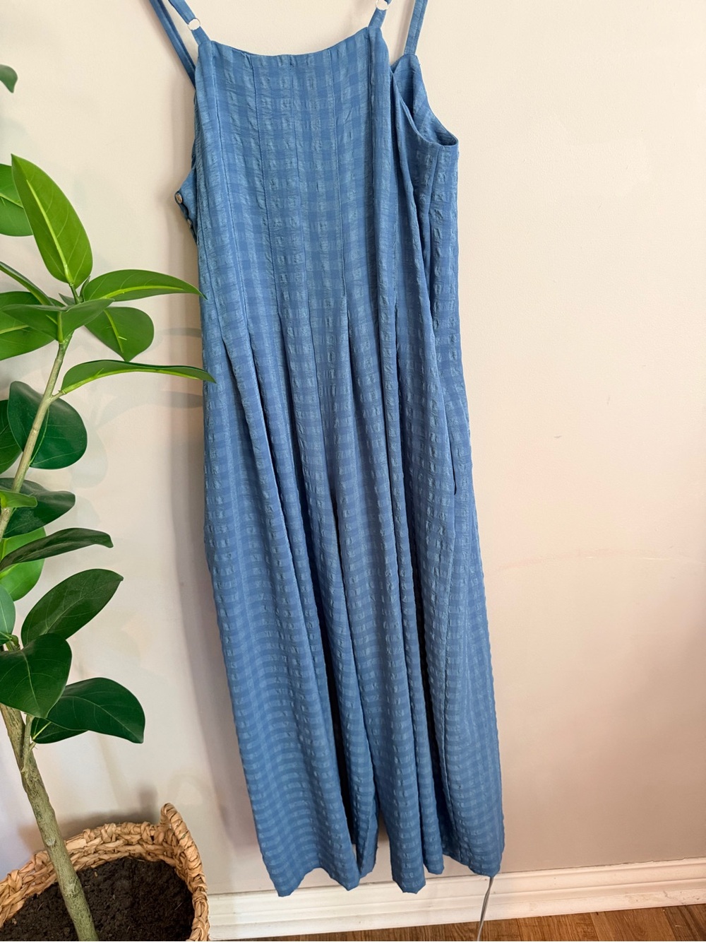 GIGIO BLUE SPAGHETTI STRAP WIDE LEG JUMPER - Size Small - Picture 7 of 14